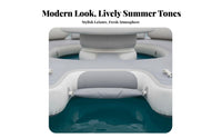 Buoyant Island with Canopy Portable Design Inflatable Buoyant Pavilion Large Capacity Inflatable Water Cabana for Yacht Owners, Boaters, Sea, Lake