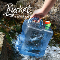 8L Square PC Outdoor Water Bucket with Faucet for Camping and Travel