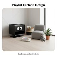 Storage Nightstand Cartoon Design Bedside Cabinet Rounded Corners for children, Boys