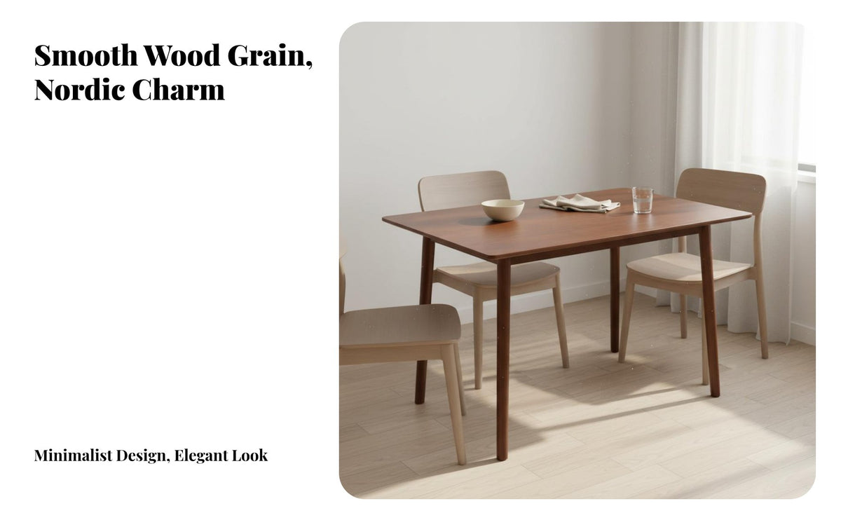 Spacious Tabletop Nordic Design Dining Table Sturdy Structure Rectangular Dining Table Long-Lasting and Wear-Resistant Home Furniture Easy to Assemble for Apartment Dwellers, Families, Homeowners, Living Room