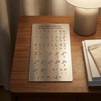 Braille Learning Board Rounded Corners Braille Practice Board Educational Tool Silver Beginner-Friendly