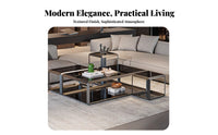 Minimalist Aesthetic Modular Coffee Table Group Two-Tier Storage Household Furniture Sturdy and Long-Lasting Home Furnishings Spacious Tabletop for Apartment Dwellers, Interior Designers, Office Managers, Living Room, Lounge Area, House
