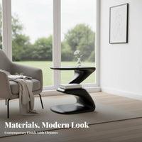 S-Shaped Tiered Stand Space-Saving End Table Sturdy Build for Apartment Dwellers
