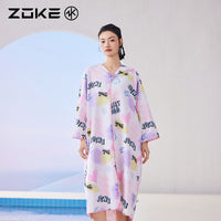 洲克成人浴袍开衫吸水速干斗篷zoke女士防晒浴巾温泉度假防风保暖