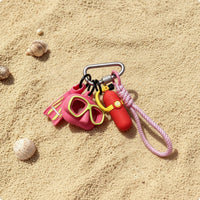 Attachable Silicone Keychain with Charms Lightweight Scuba Bag Charm Secure Carabiner Keychain Mini for Keys