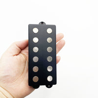 6-String Open Bass Pickup, 75mm Pole Spacing, Dual Coil, 4-Conductor Wiring