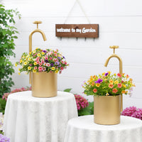 Vintage Iron Faucet Single Bucket Planter for Garden and Balcony