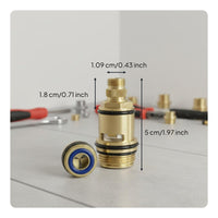 Diverter Water Control Core Brass Diverter with O-Rings Splined Shower Replacement for Homeowners