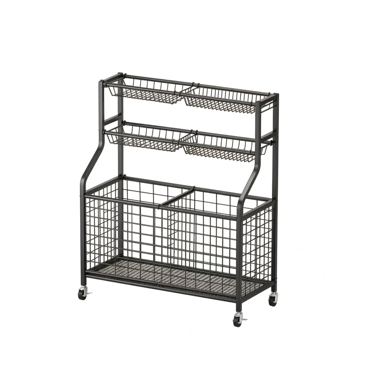 Rolling Sports Ball Storage Cart Easy Access for Gym, Coaches