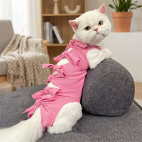 Pet Recovery Suit with Ties, Polyester Post Surgery Pet Clothing in a Casual Style, Unisex Anti-Lick Suit Dogs Recovery Suit for After Surgery