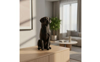 Resin Sitting Dog Figurine Seated Dog Figurine Tabletop Ornament Carved for Collectors, Living Room, Entryway, Office, Bookshelf