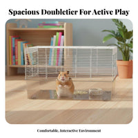 Transparent Hamster Villa additional Large Space Rodent Enclosure Multi-Level Layout