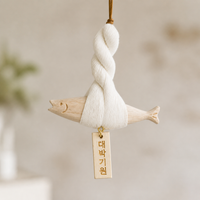 Handmade Wood Animal Hanging Ornament, 13.5/20cm Nautical Decoration, Coastal Home Decor for Beach Living Room, Ocean Indoors Decor