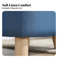 Solid Wood Legs Upholstered Ottoman Minimalist Design Small Bench Multi-Functional Low Stool Versatile Use for Apartment Dwellers, Makeup Users, Living Room, Entryway, Home Removeice, Reading Nook