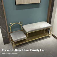 Boucle Entryway Bench Modern Design Long Stool Light Luxury Design Easy-Clean Cover for Children, Homeowners, Living Room