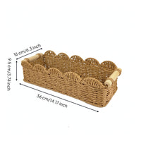 Woven Storage Basket with Handles Portable for Desktop, Bathroom Shelf