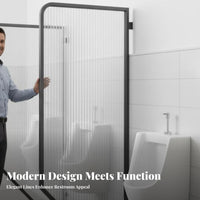 Fluted Glass Urinal Divider Privacy Protection Wall-Mounted Urinal Screen Minimalist Design Toilet Partition long-lasting for Contractors, Business Owners, Architects, Shopping Malls, Schools, Offices, Restaurants