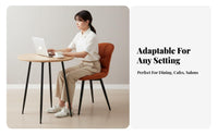 Upholstered Armless Seat Modern Design Pleated Back Side Chair Sturdy Metal Legs
