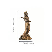 Deity Statue Ornate Statue with Cornucopia of Plenty Detailed for Office