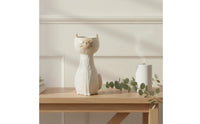 Feline-Shaped Flower Vase Cream Finish Feline Shaped Vase Artistic for Entryway