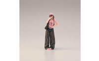 1/64 Scale Figure Cityscape Miniature Woman with Cap Standing Figurine Realistic Female Figurine Collectible for Hobbyists