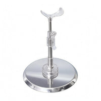 Stainless Steel Upright Doll Holder Clear Base Adjustable Doll Stand Transparent