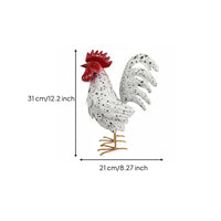 Metal Cock Statue Outdoor Iron Cock Sculpture Farm Theme