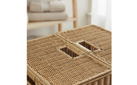 Rattan Storage Box Double Flipaccessible Woven Storage Bin Built-in Handles
