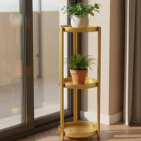 Indoor Flower Rack, Multi-Tier Stand, Round Storage Shelf for Living Room Balcony