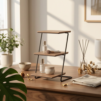 Dessert Stand with Wooden Shelves Rustic 3 Tier Cake Stand Modern Tiered Serving Platter for Party Hosts, Home Entertaining