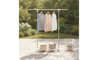 Adjustable Height Clothes Drying Rack with Wheels Freestanding Rolling Clothes Rack Portable Furniture Compact for Apartment