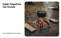 Multi-Functional Portable Campfire Grill Easy Storage Detachable Cooking Grate High Temperature Resistant for Picnickers, Outdoor, Backyard