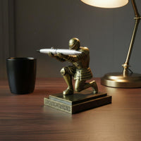 Knight Pen Holder Decorative Armored Knight Desk Ornament Gift Idea