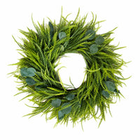 Eucalyptus Wreath with Fern Sprigs Dense for Entryway