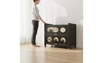 Multi-Tier Metal Cabinet Dust-Resistant Decorative Storage Cabinet Large Capacity Freestanding Organizer with Doors for Study