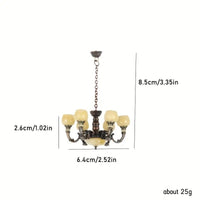 Dollhouse Miniature Alloy Chandelier for Living Room Decor