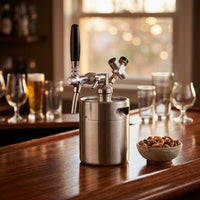 Mini Keg with Tap Stainless Steel Beer Keg System Growler Tap System Portable Dispenser Adjustable for Homebrewers, Home Bar