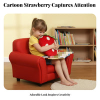 Strawberry Armchair Cartoon Design Young Child Sofa Child-Sized Soft Textile for Premium & Elegantmiumschoolers, Kindergarten