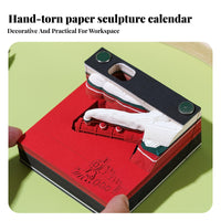 125 Sheets Creative Gift Christmas Train Paper Model Non-Sticky Notes Tear-Away Sculpture Memo Block Includes Acrylic Display Case