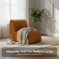Caterpillar-Shaped Lounge Chair Soft Fabric Upholstery Upholstered Lounge Chair Ergonomic Shape No Assembly Required for Bedroom