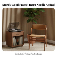 Upholstered Wooden Leg Chair Nordic design Home Seating Retro Design sturdy Wood Frame for Homeowners, Adults, Kitchen, Bedroom