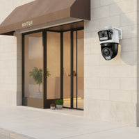 Two-Way Voice Outdoor Camera with Wall-Mount Bracket Waterproof Dual Lens Security Camera Power over Ethernet Wired for Yards