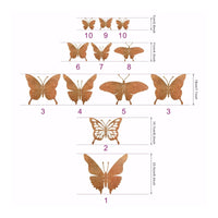 12 Pieces Vintage Butterfly Wall Art Rust Finish Outdoor Decoration Handcrafted for Garden