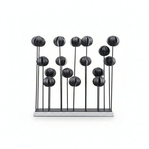 Flower-Cluster Sculpture Layered Metal Sculpture Decorative Floor Ornament for Hotel, Model Room