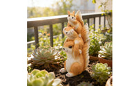 Squirrels on Swing Decor Easy to Hang Squirrel Swing Figurine Weather Resistant