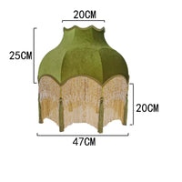 Floor Lamp Shade Bead Trim Green Fringe Lampshade Full Brass