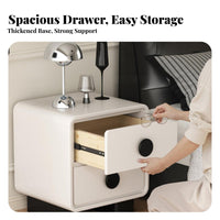 2-Drawer End Table Space-Saving Nightstand Stable Construction for Home, Renters