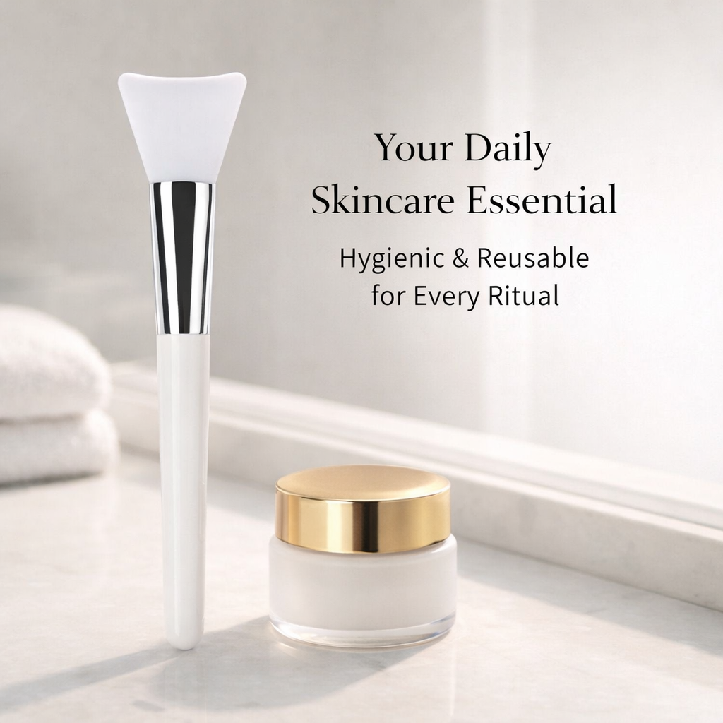 Facial Brush with Soft Bristles, Skincare for Treatment Application, Single Piece Type for Routine and Oil