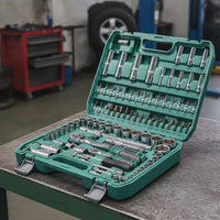 Chrome Vanadium Socket Wrench Kit Multi-Functional Tool Kit with Socket Wrench Anti-Corrosion Mechanics Tool Set Rust-Resistant for Diyers, Vehicle Maintenance