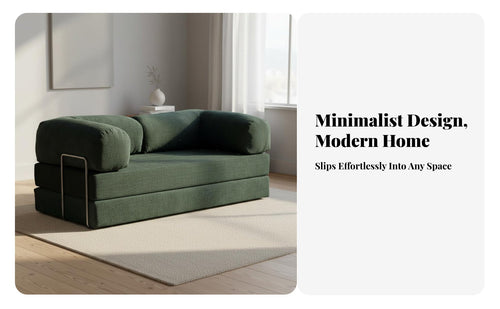 Convertible Design Modular Foam Block Sofa Space-Saving Modular Floor Futon Vintage Design Sleeper Couch Removable and Washable Cover for Apartment Dwellers, Young Adults, Students, Bedroom, Lounge Area, Playroom